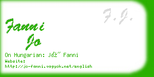 fanni jo business card